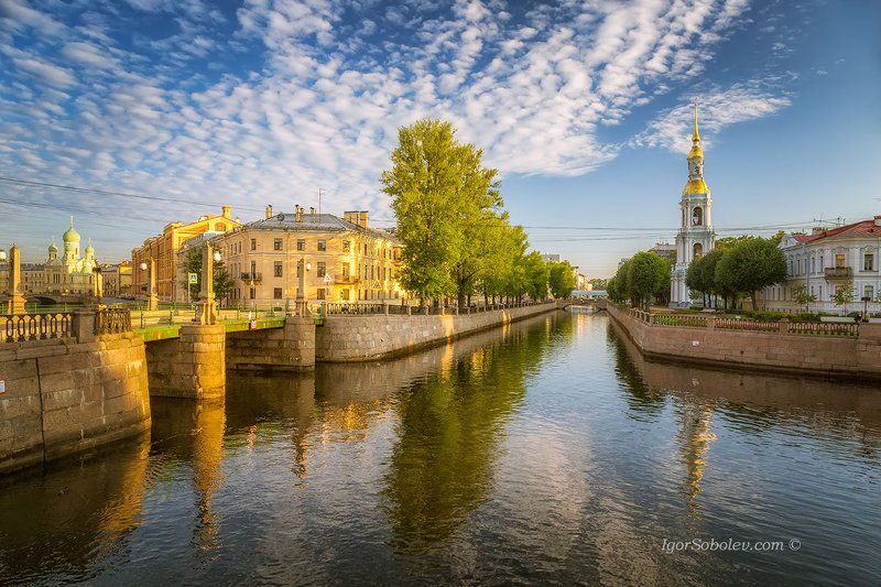 санкт-петербург, семимостье, никольский собор, свято-исидоровская церковь Семимостье. Вид на Никольский морской собор и Свято-исидоровскую церковь.photo preview