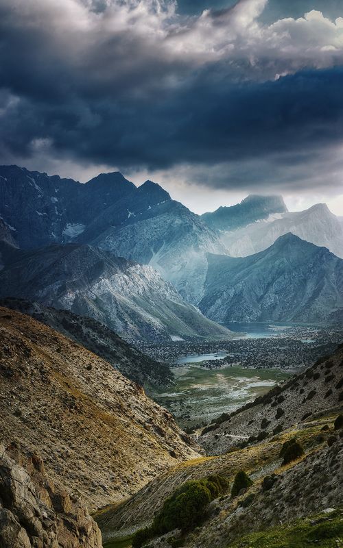 пейзаж, путешествия, горы, природа Пасмурный вечер на перевале Лауданphoto preview