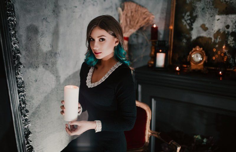 хогвартс, волшебство, магия, гарри поттер, девушка, свеча, студия, свет, мистика Хогвартсphoto preview