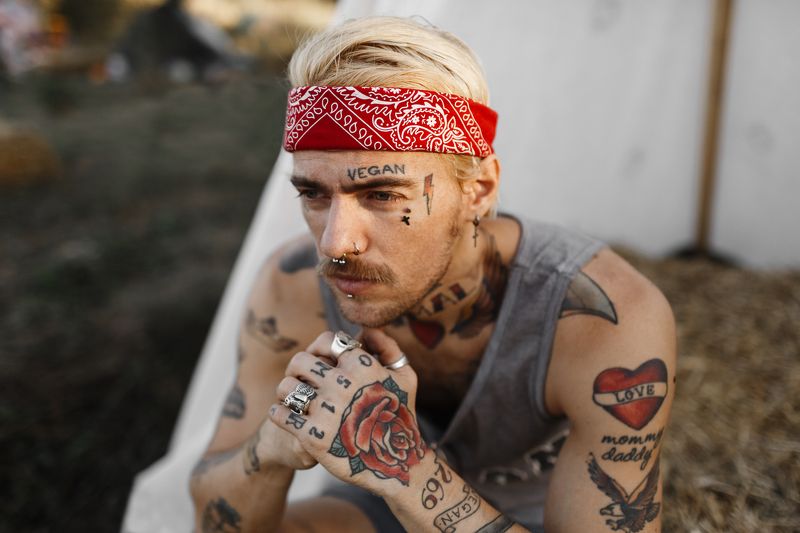 man, vegan, camp, sun, people photo preview