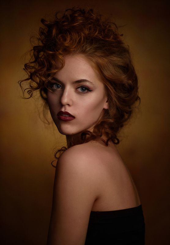 девушка, свет, тень, чб, рыжая, студия ***photo preview