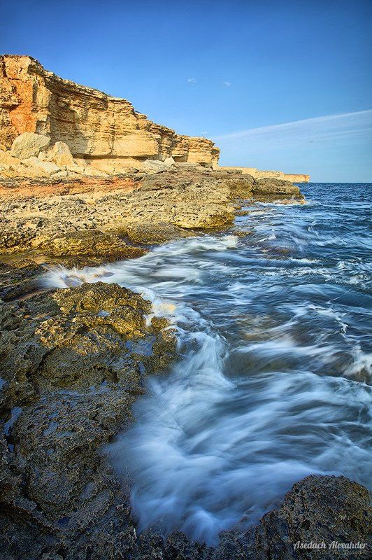 море, закат, утес, крым, тарханкут, вечер, волны Тарханкутphoto preview