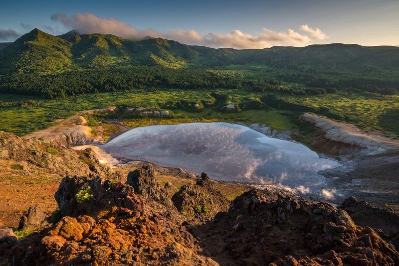 курилы, вулкан, фумаролы, кальдера Кипящее озеро кальдерыphoto preview