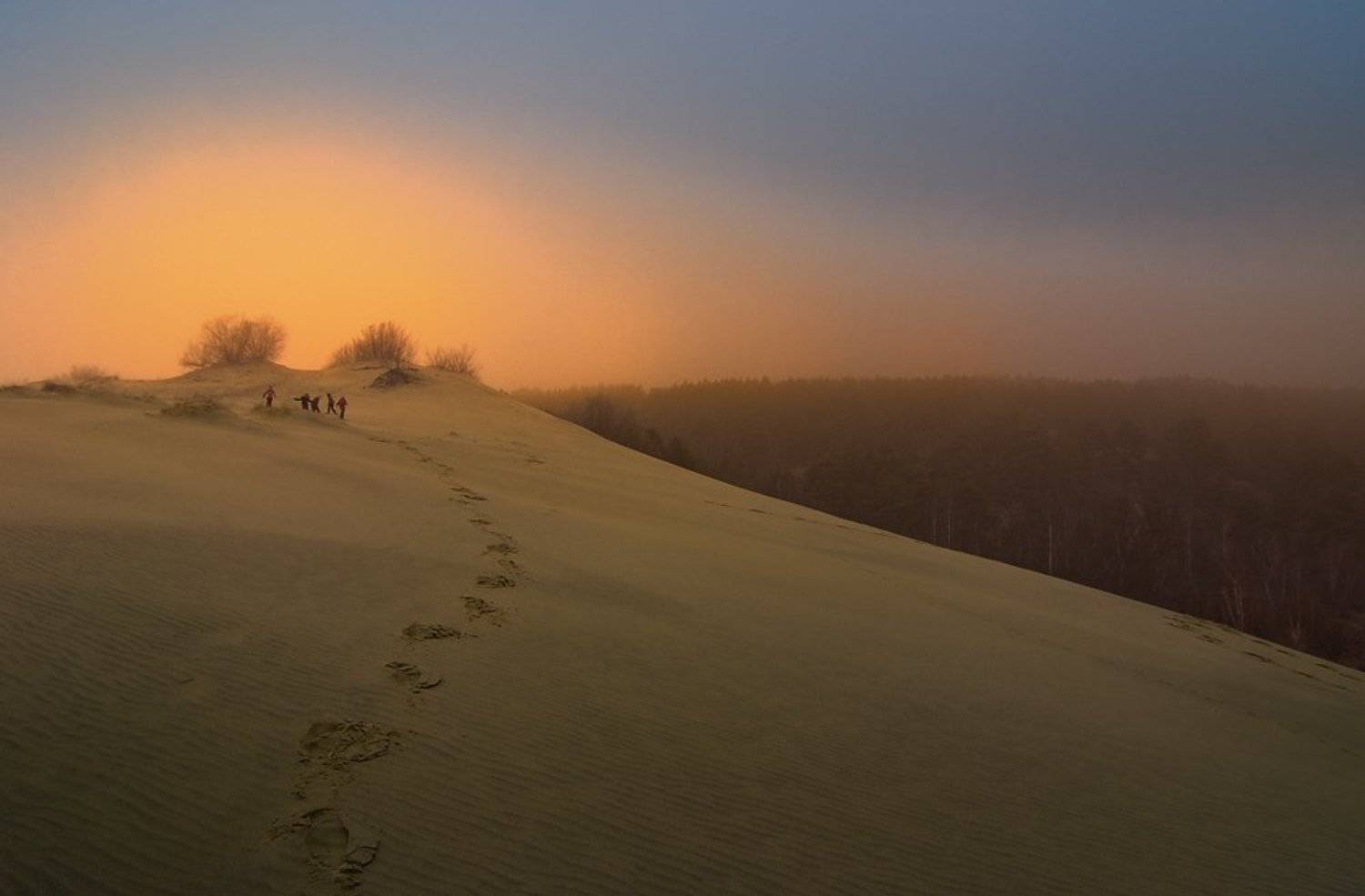 Туман над Эфой. Автор: Александр Титаренко дюны, закат, Александр Титаренко