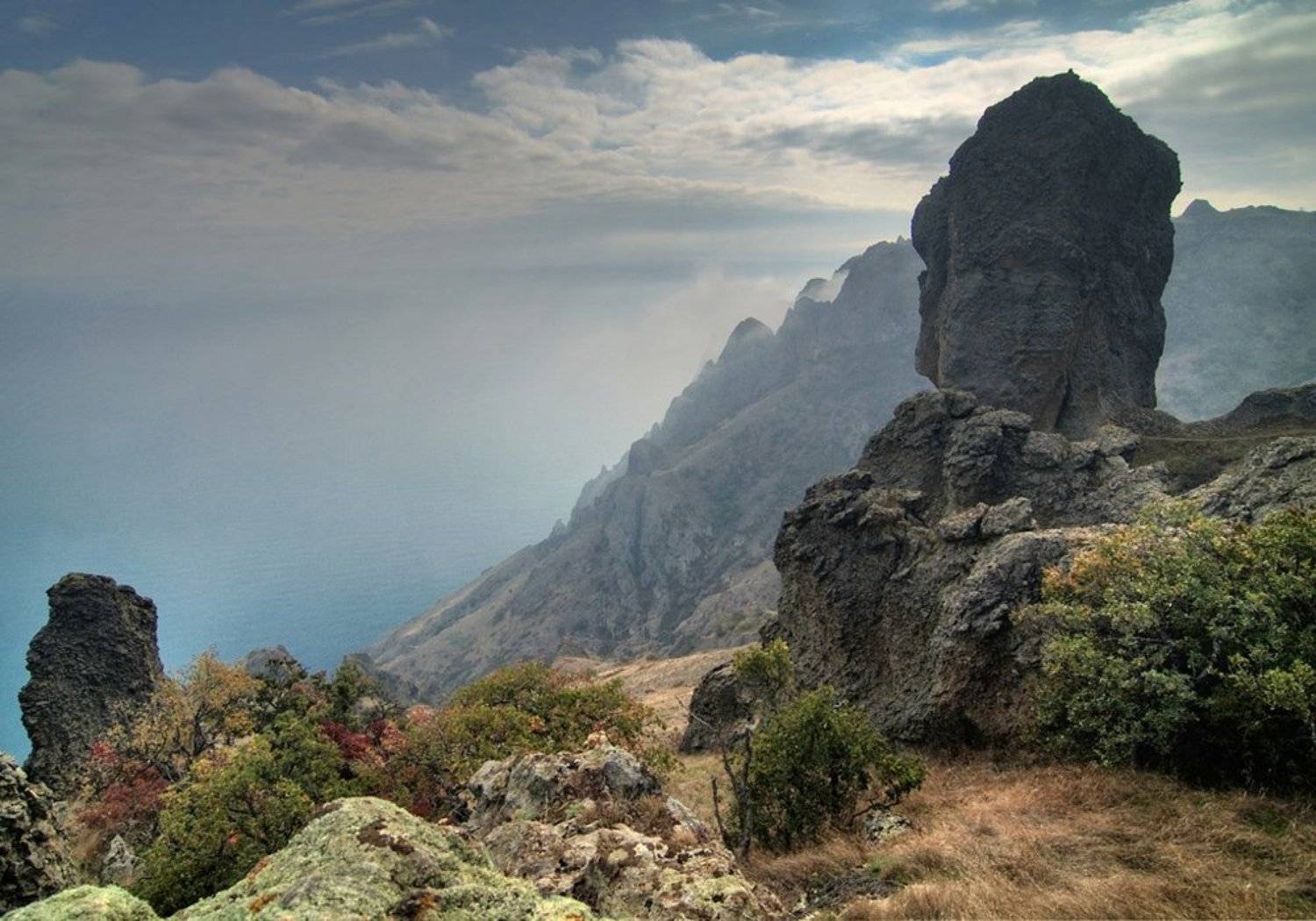 горы, море, осень, , облака, Алексей