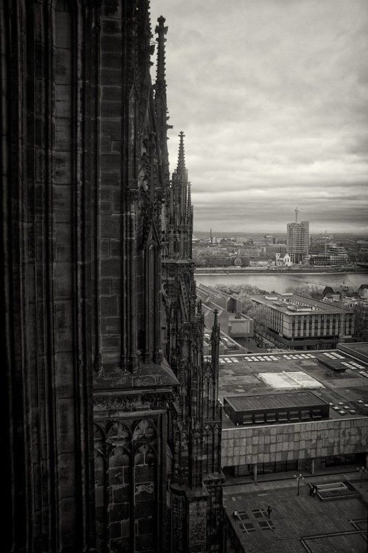 германия, кёльн, собор, архитектура, готика, вид, здание, река, горизонт, облака, осень, высота, dyadyavasya Инь и янь городаphoto preview
