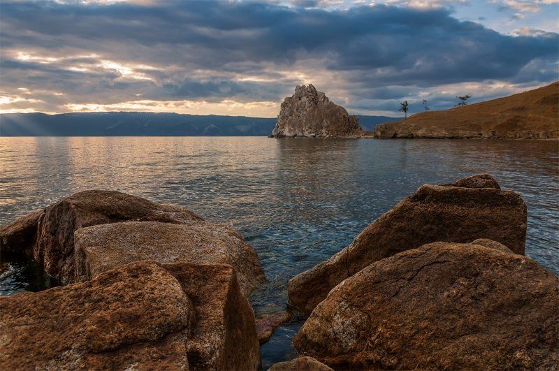 природа, пейзаж, лето, сибирь, горы, озеро, байкал, остров, ольхон, скала, *photo preview