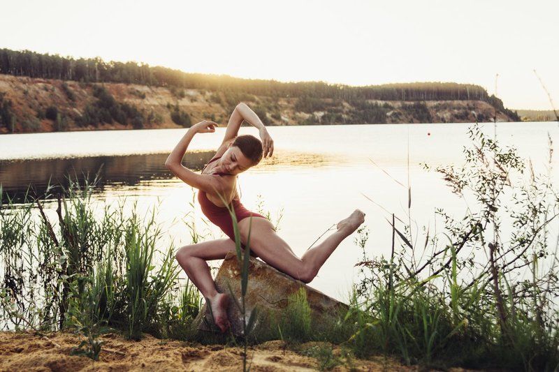 Балет, портрет, утро, балерина, солнце, рассвет Встреча солнцаphoto preview