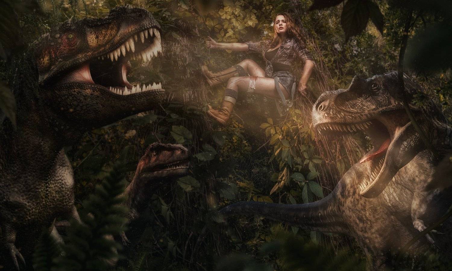 Искатели сокровищ: В западне. Автор: Денис Богомолов искатели, приключения, джунгли, девушка, динозавры, раптор, велоцираптор, дерево, стрбизм, волгоград, богомолов, фотоистории, Денис Богомолов