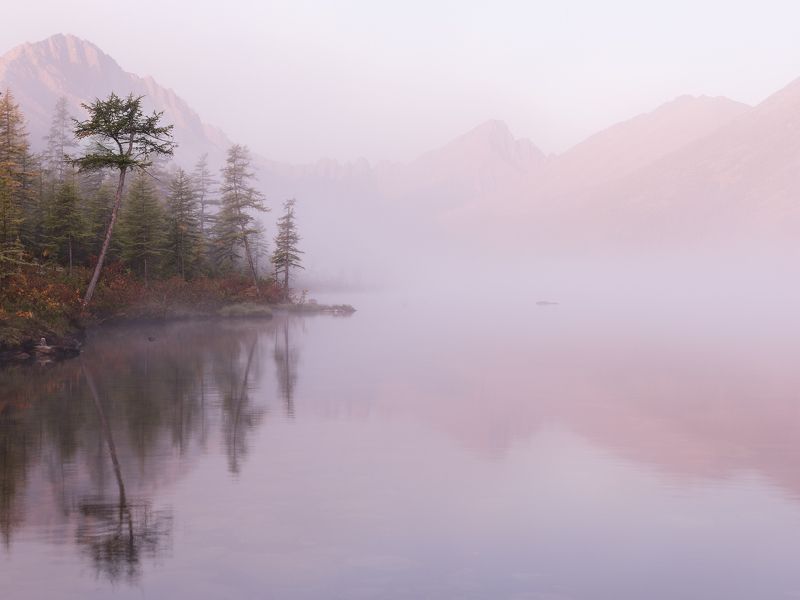 колыма, озеро джека лондона, осень, россия, рассвет, невидимка Утро было томным...photo preview