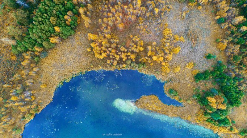 осень, средний урал, аэрофотосъемка, озеро, лес, осенний лес, урал, абстракция Осень фото превью