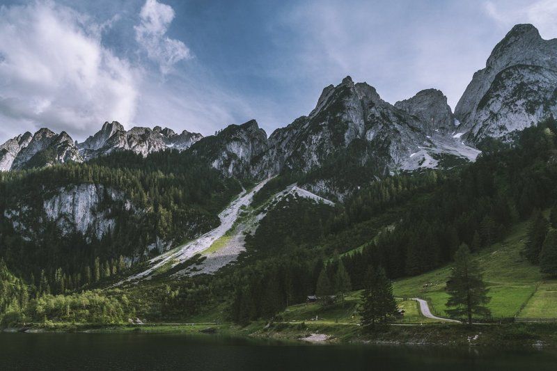 горы; озеро; лес; вечер; лето; путешествия Небесные скалыphoto preview