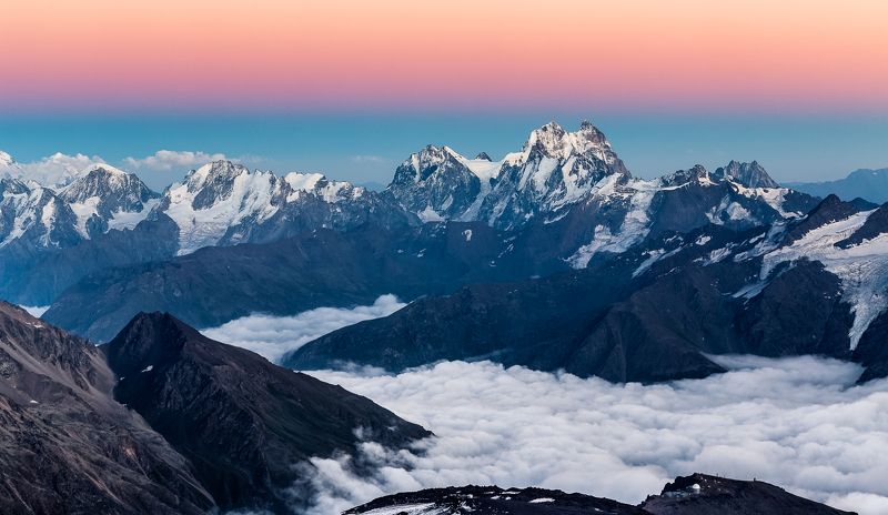 пейзаж, путешествия, горы, кавказ, закат, travel, landscape Над облакамиphoto preview