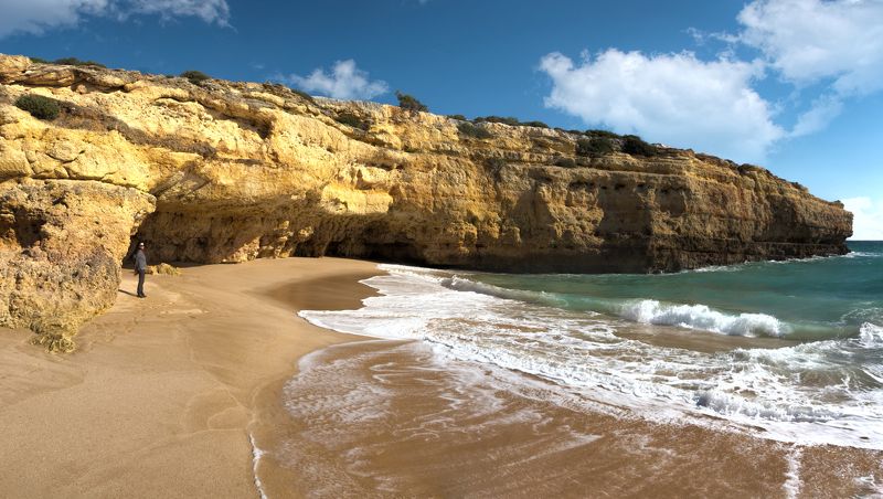 coast, albufeira, portugal, ocean, coastline, seaside, atlantic coast Побережье Албуфейры, осень.photo preview