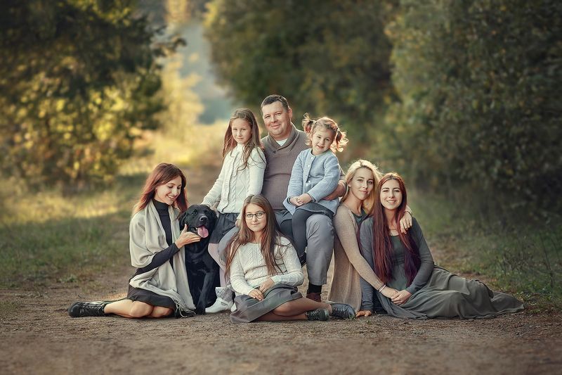 семья, портрет, дети Отец 6 лапочек дочек и одного маленького сыночка!photo preview