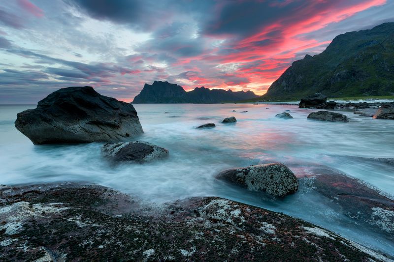 Norway, Lofoten, Uttakleiv, Лофотены пляж Uttakleivphoto preview