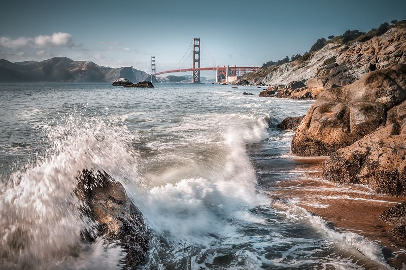 san-francisco, тихий океан, golden gate, мост, брызги, волна, *Frisco*photo preview