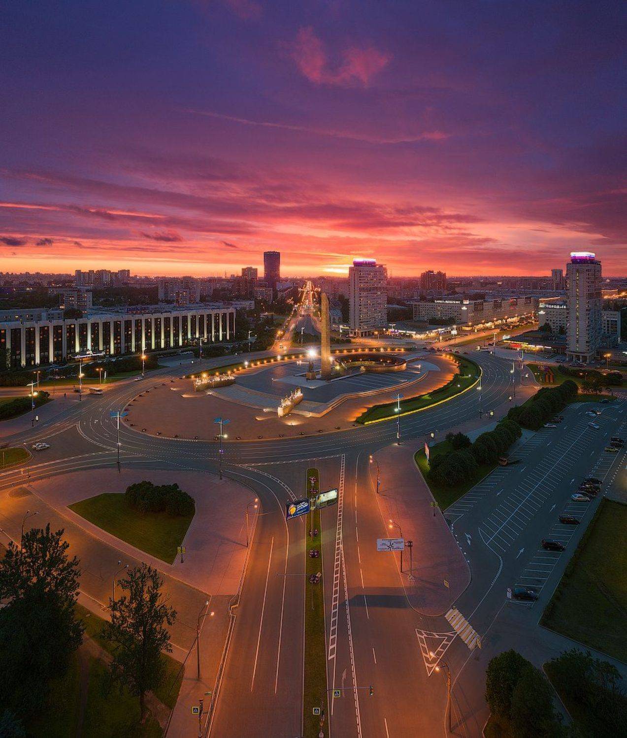 вечер, лето, площадь, победы, закат, панорама, dji, Сергей Лукс