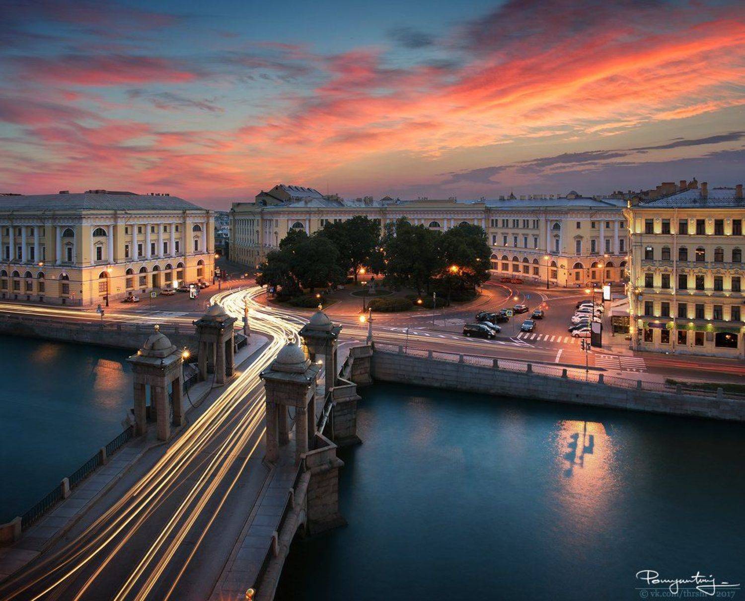 санкт-петербург, питер, спб, закат, мост, площадь, ломоносова, река, фонтанка, Andrew Thrasher