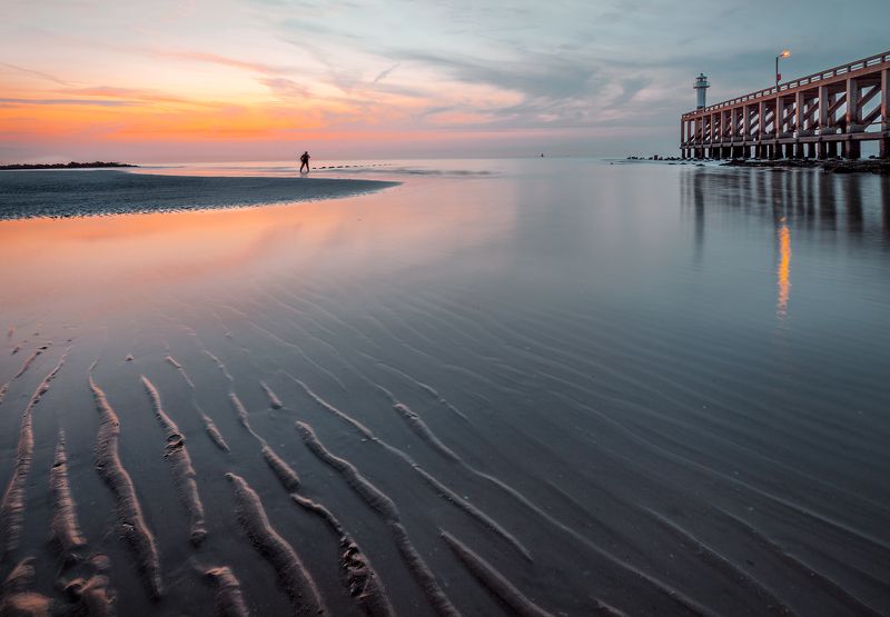 море, закат, фотограф, пирс, маяк, литораль,бельгия, бланкенберге *Уходящий день*photo preview