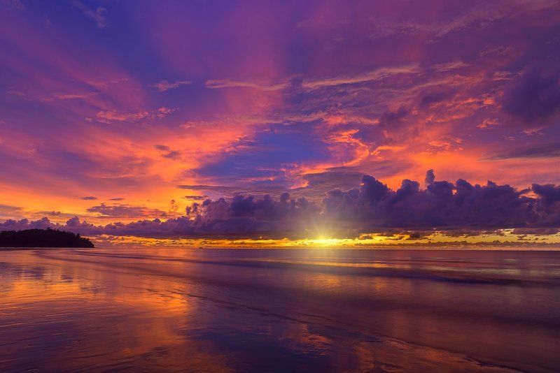 пейзаж,морской,Борнео,закат,Малайзия,отражение,sunset,travel,Borneo Вечерний цвет Борнео.photo preview