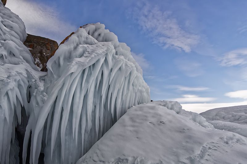 байкал, озеро, вода, снег, лёд, скалы, сукой, ольхон, грот Байкальские льды.photo preview