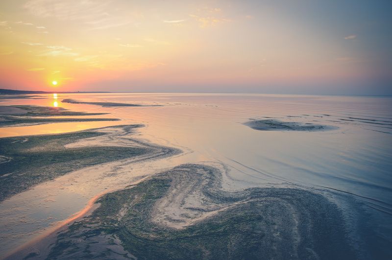 море, закат, Балтика, Латвия, песок, вода Отливphoto preview