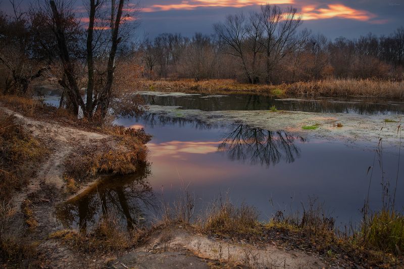 осень,вечер,берег,река Вечерело ...photo preview