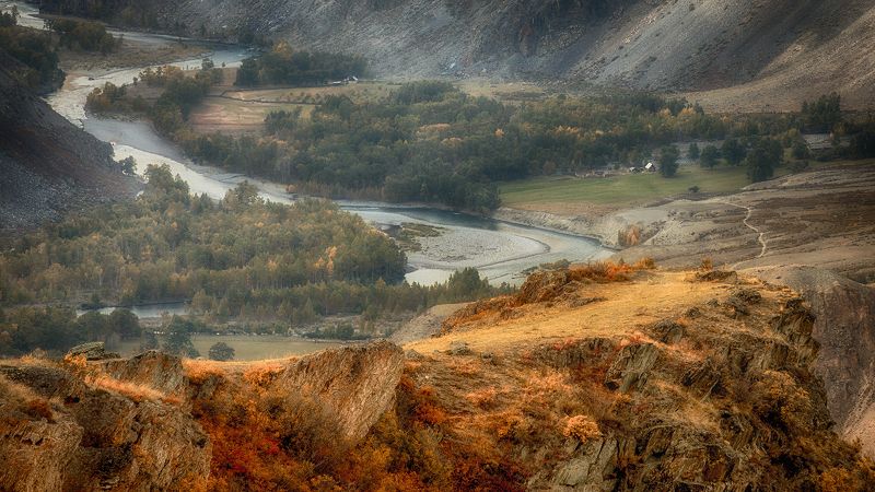 алтай,кату-ярык Вид с перевала Кату-Ярыкphoto preview