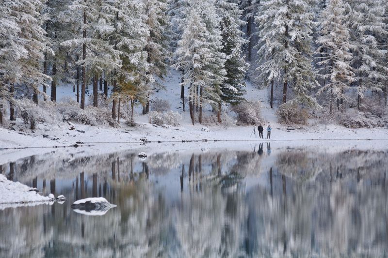 алтай,осень,первый снег созерцание зазеркальяphoto preview