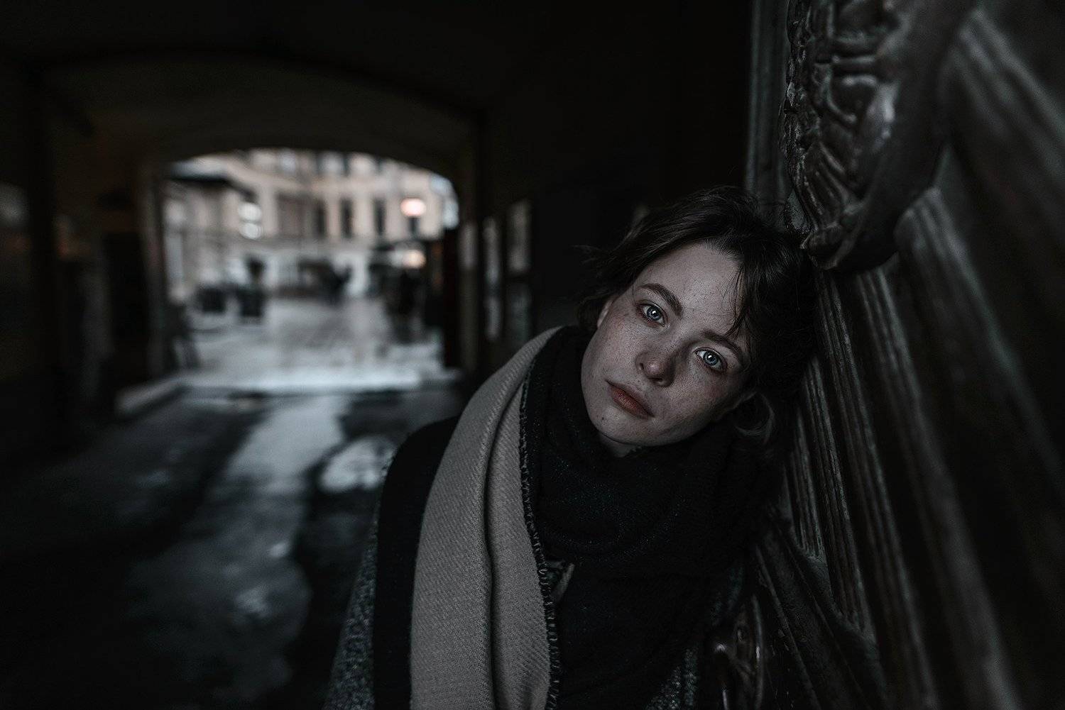 портрет, девушка, глаза, мрак, грусть, Дружинин Егор