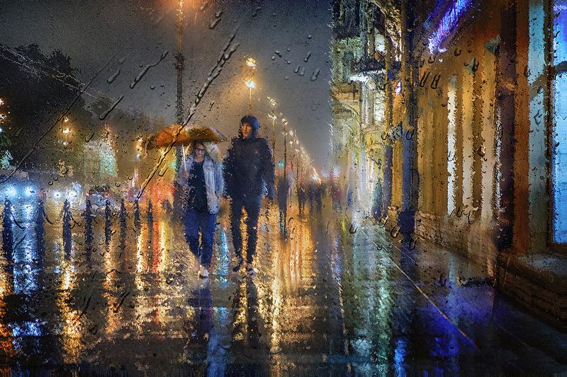 питер, невский проспект, дождь, прогулка, рехов, сергейрехов, rekhov, sergejrekhov Двое в городе. Невский под дождём.photo preview