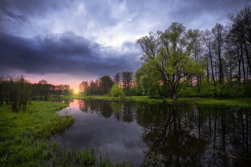 nature, landscape, pictures, sunset, riwer, река, унжа, меленки, природа, пейзаж, закат, небо После дождяphoto preview