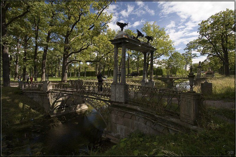пушкин, мост, художник, осень, канал пейзаж с мостамиphoto preview