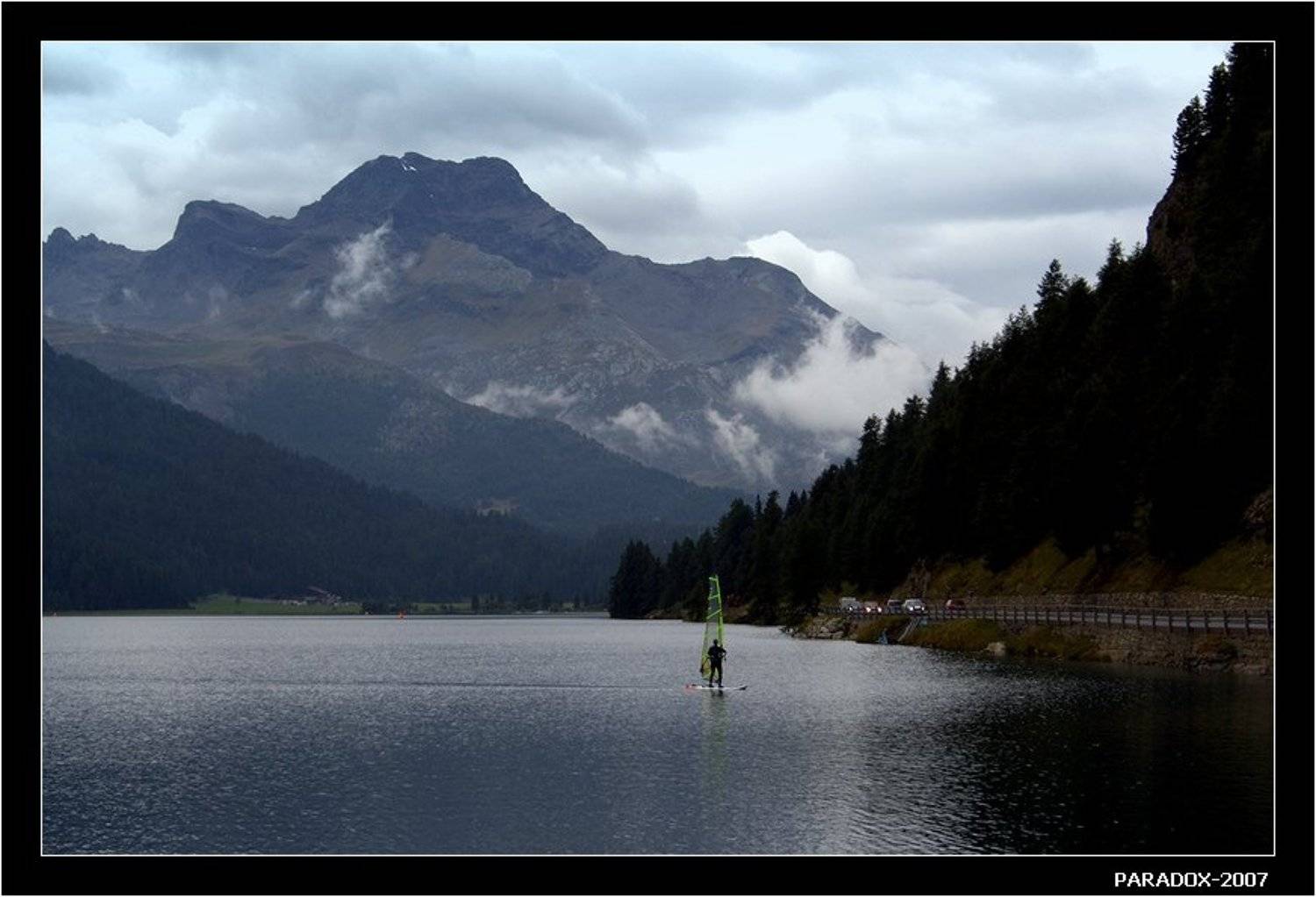 Пейзаж для виндсерфинга. Автор: PARADOX швейцария, сильваплана, озеро, горы, windsurfing, paradox, PARADOX