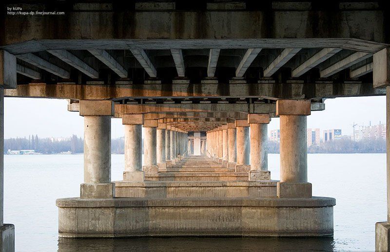 город, мост, река, днепр Под мостом №1photo preview