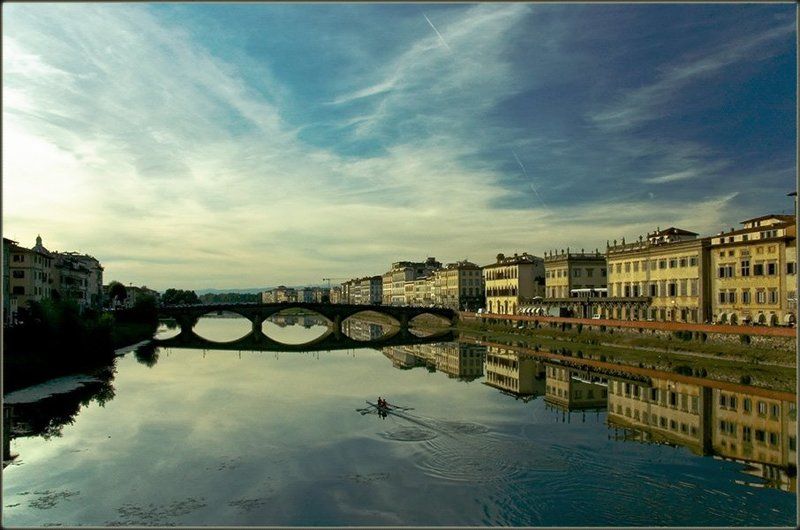 закат, флоренция, река, мост Закат на Арноphoto preview