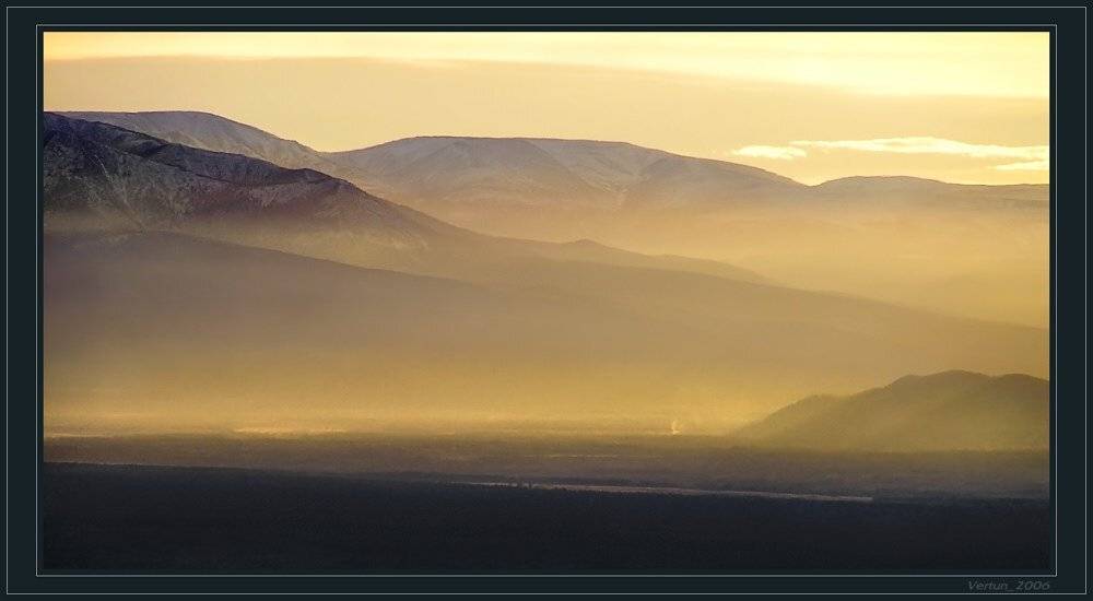 долина, бурятия, костер, горы, дым, вечер, Игорь Глушко