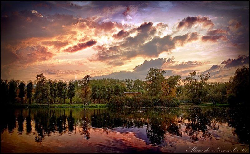 парк победы, закат, вечер, пейзаж Парк Победы - Закатphoto preview