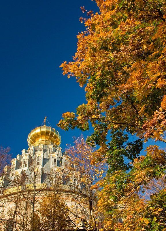 новый, иерусалим, золото, осень, купол, храм Высшей пробы.photo preview