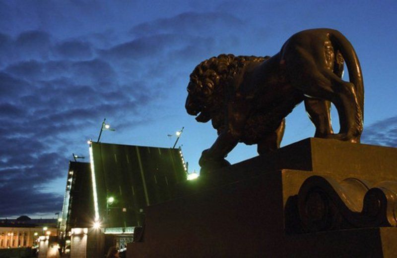 лев, мост, питер, ночь, белые ночи, город Хранительphoto preview