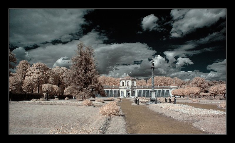 ик, infra red, инфракрасная съемка, кусково Кусково. ИК. Центральная аллеяphoto preview