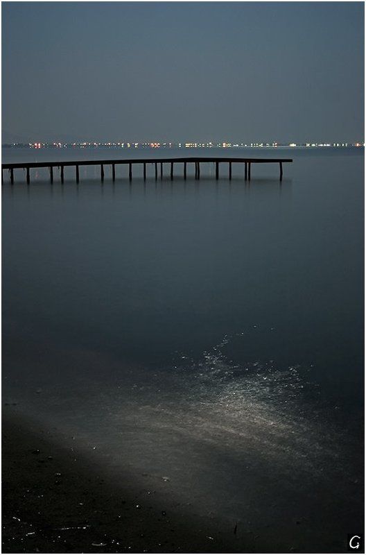 эгейское, море, турция, весна, не сезон, лунный, свет, причал Эгейская гладь в неверном лунном свете.photo preview