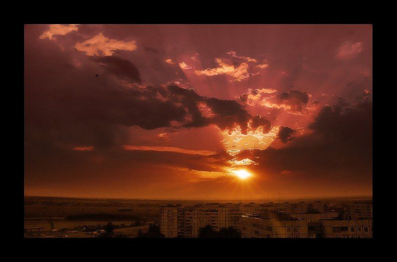 небо, закат \