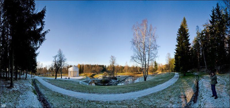 павловск, осень, первый снег photo preview