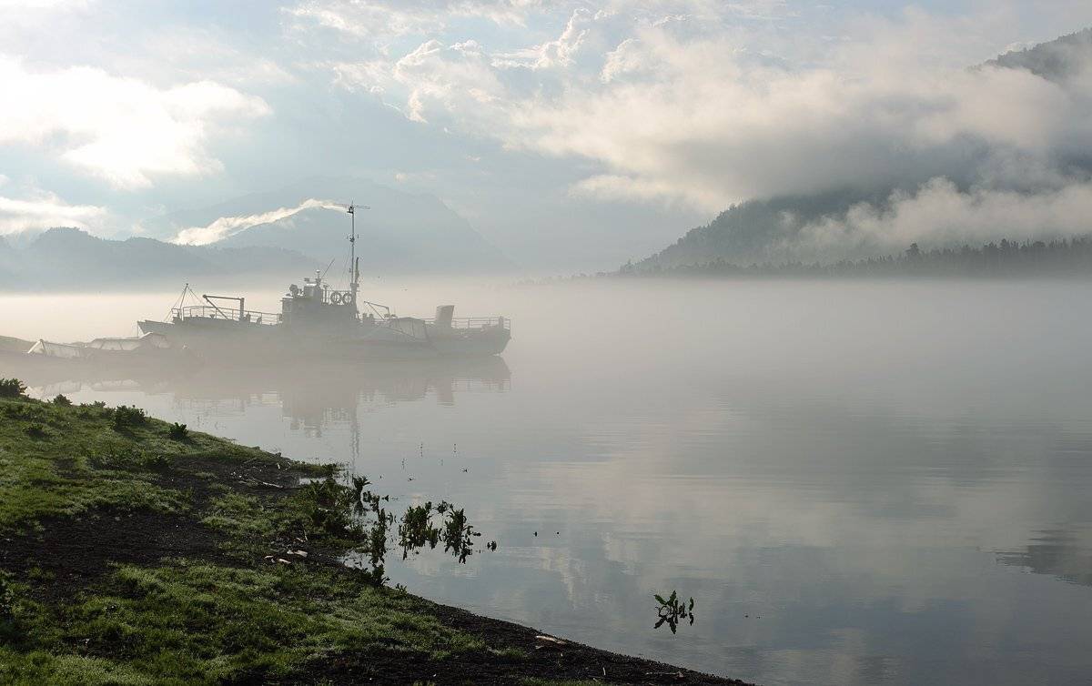 корабль, туман, артыбаш, телецкое озеро, алтай, Artem