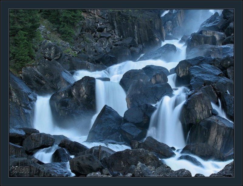 водоад, учар, алтай, чульча, вечер Учар Вечерний фото превью