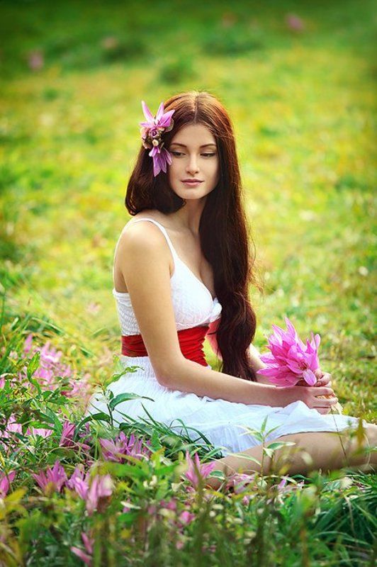 луг, лето, сон-трава, фиолетовый, цветы, девушка Я живу летомphoto preview