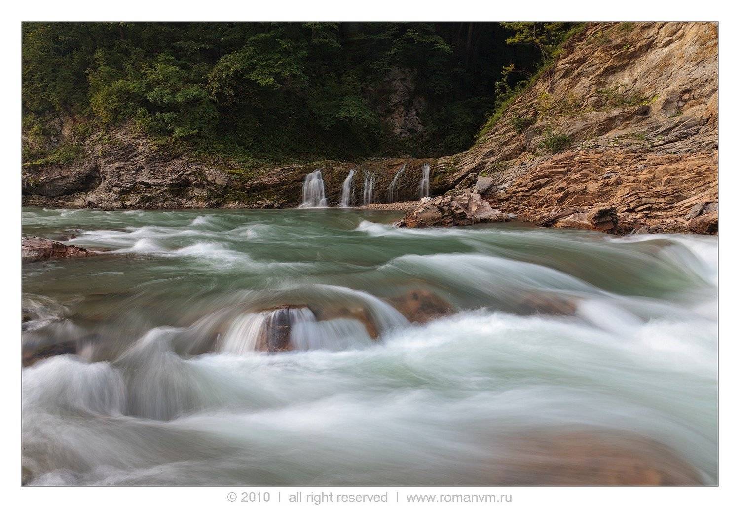 Молочные реки, кисельные берега.... Автор: Роман Мурушкин река руфабго, северный кавказ, адыгея, водопад, Роман Мурушкин