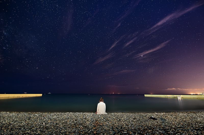 млечный путь ночь море Незнакомкаphoto preview